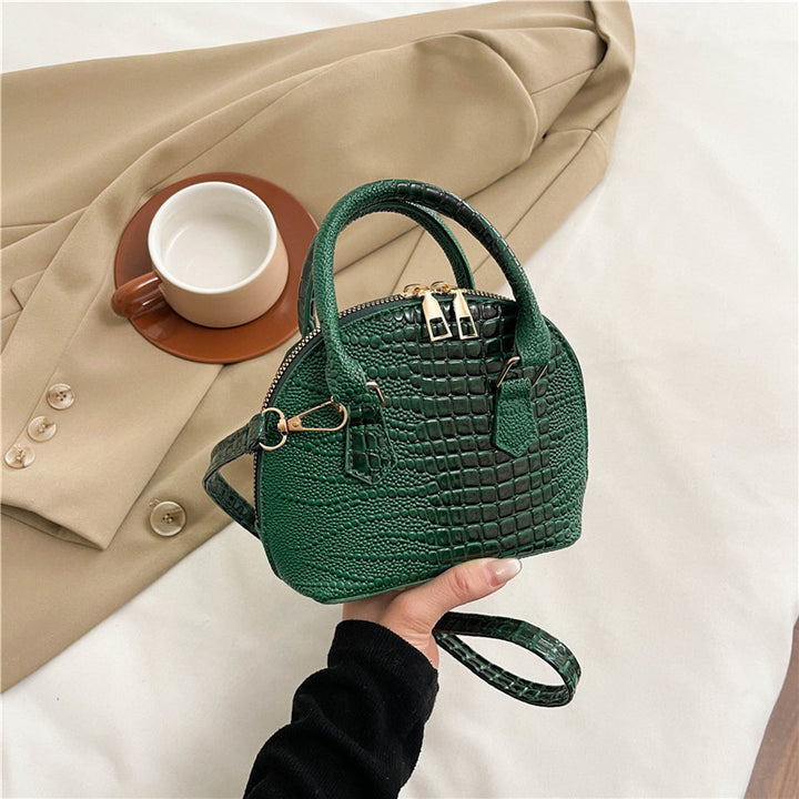 Crocodile-Embossed Mini Satchel Bag Bowlift
