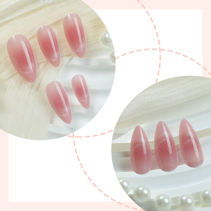 High-Quality Press-On Nail Set with Gradient Design Bowlift