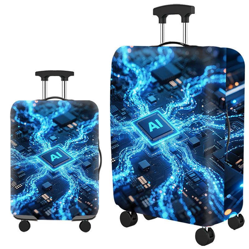 Tropical Leaf Print Hard Shell Luggage Bowlift