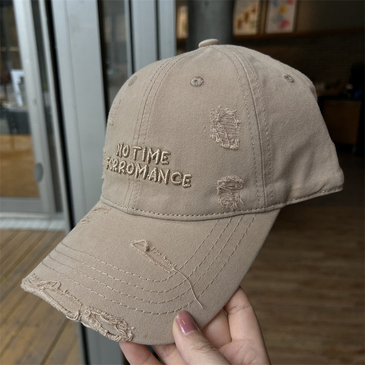 Women's Distressed Cotton Adjustable Baseball Cap Bowlift 1784084193