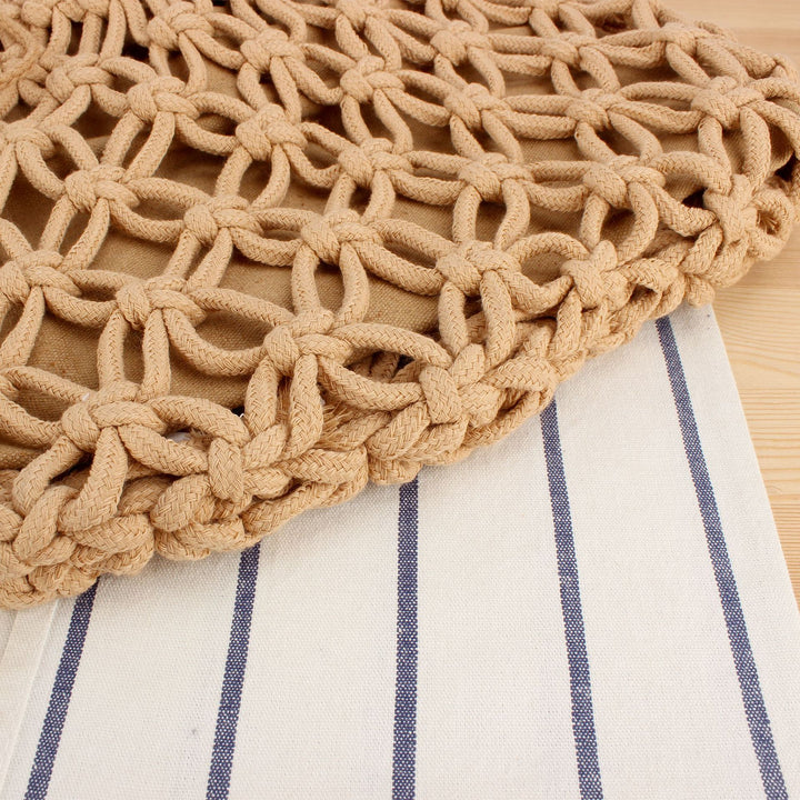 Trendy Macrame Bag with Braided Carry Handle Bowlift