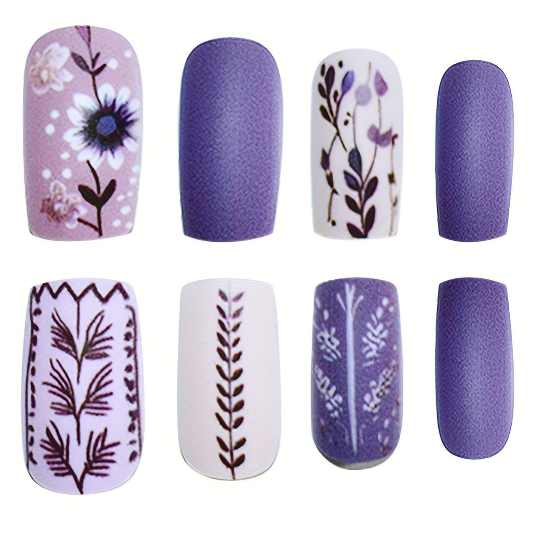 Artistic Floral Press-On Nail Art Set Bowlift