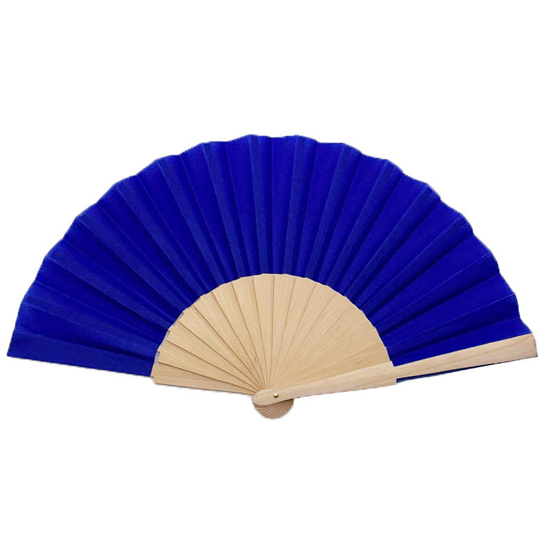 Ladies elegant hand fan made of lightweight fabric with artistic pleat pattern Bowlift