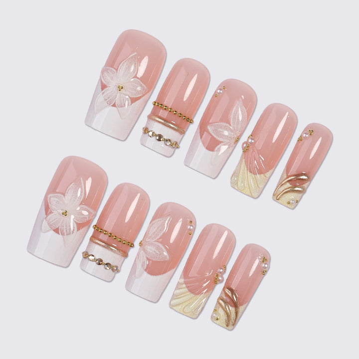 Floral Design Press-On Nails Kit Bowlift