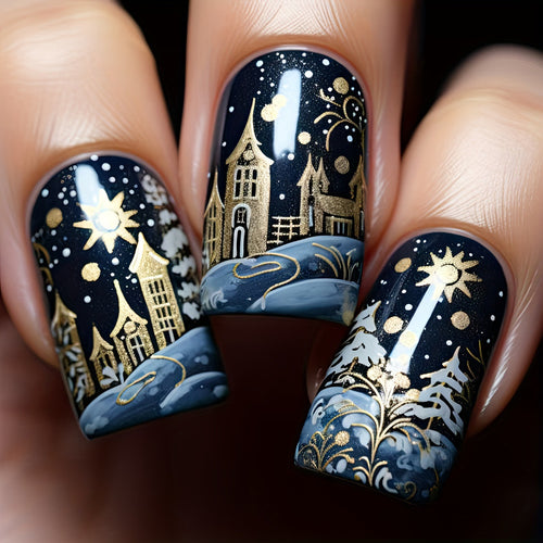 Artificial Nails in Festive Winter Landscape Design Bowlift