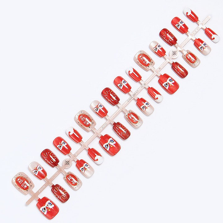Fake nail set with unique animal motifs and elegant accents Bowlift