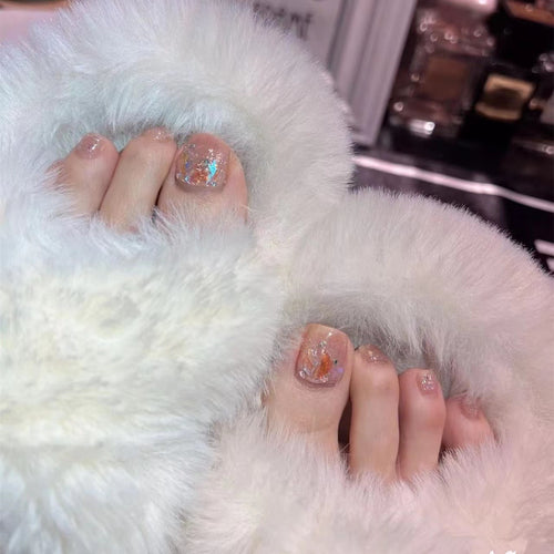 False artificial toenails with glitter effects Bowlift