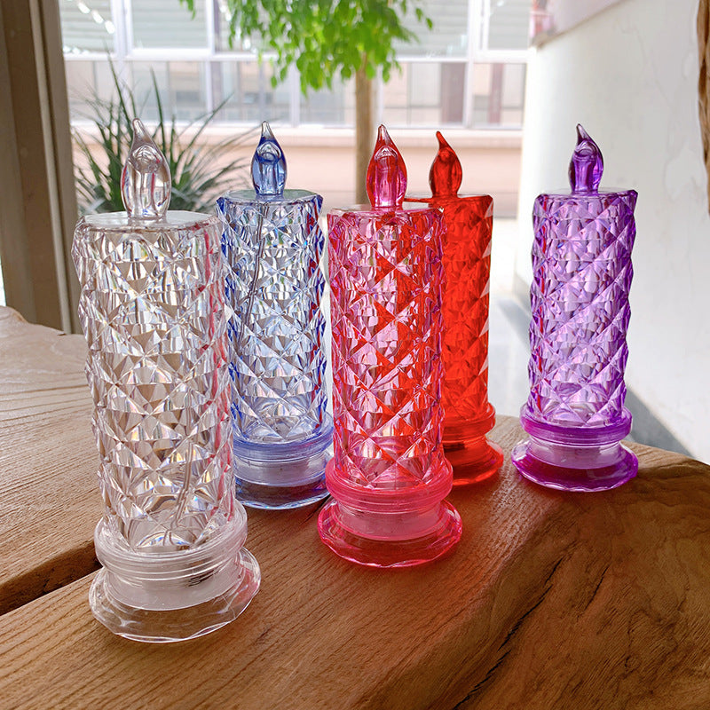 Decorative Crystal LED Flameless Candle Jar Bowlift