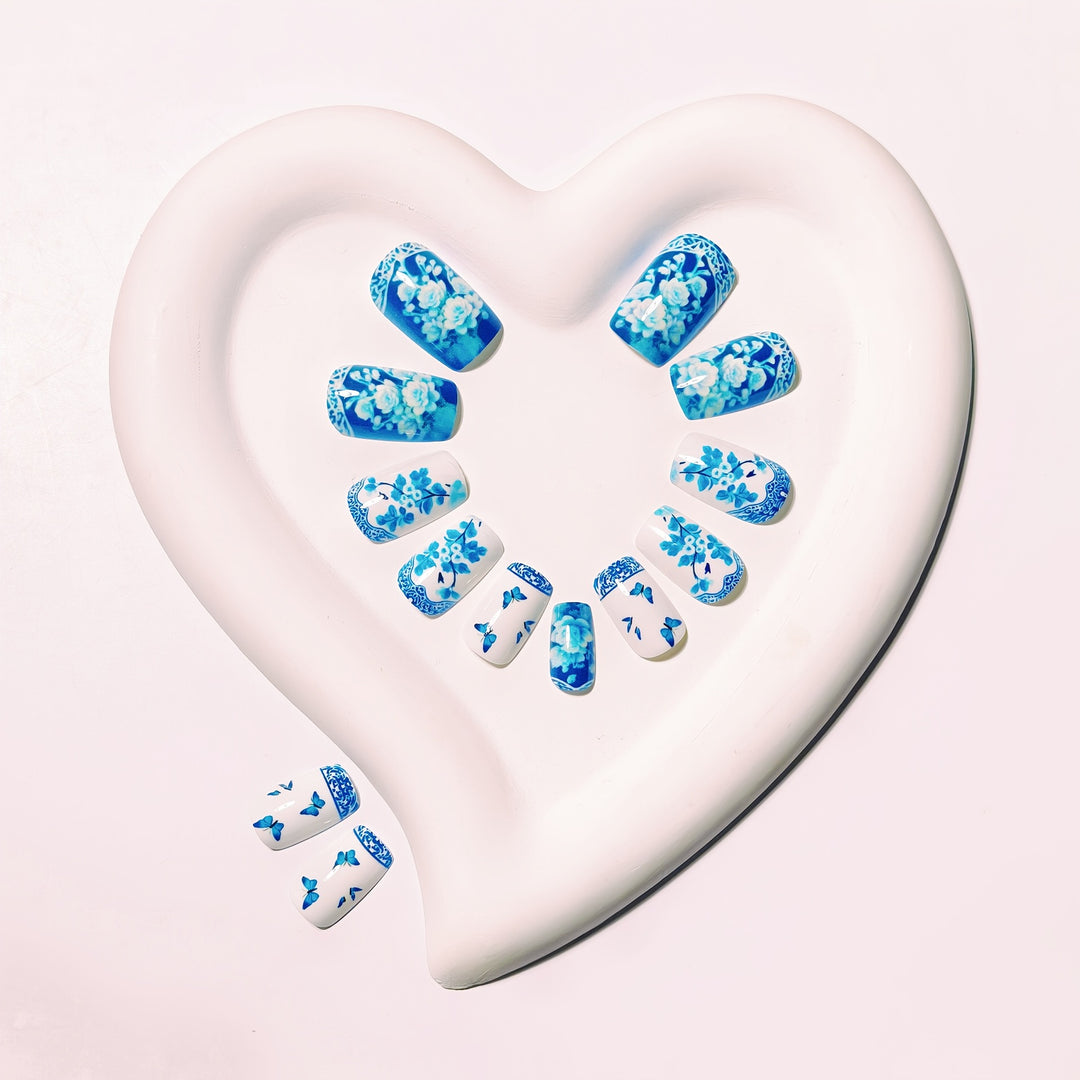 Artistic Floral Butterfly Nail Art Bowlift
