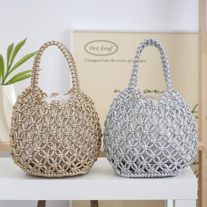 Handcrafted Shopper Bag Made of Fine Macramé Bowlift
