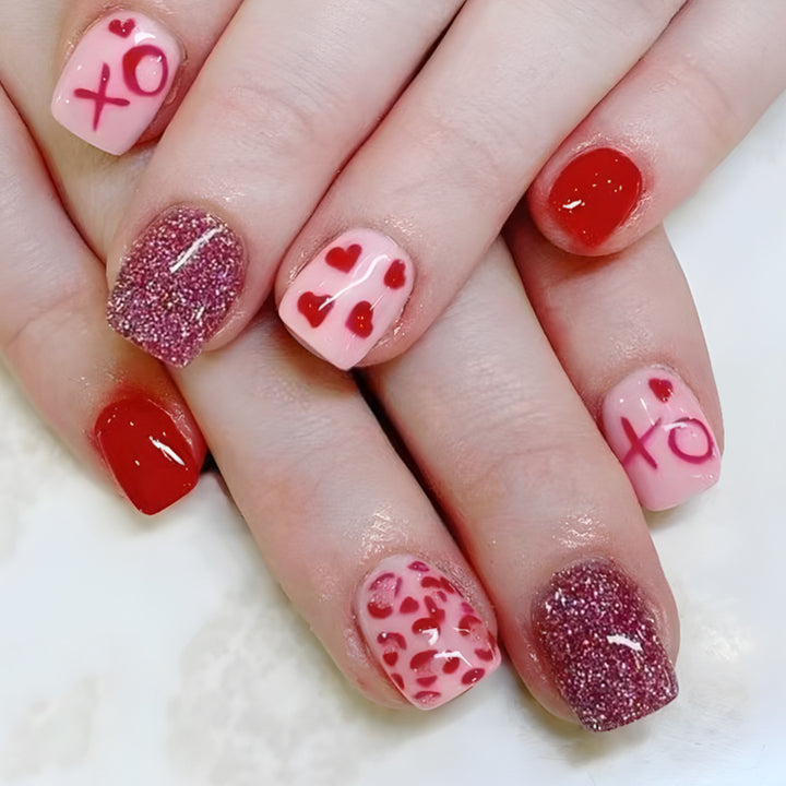 Artistic Heart-Embellished Nail Art Bowlift