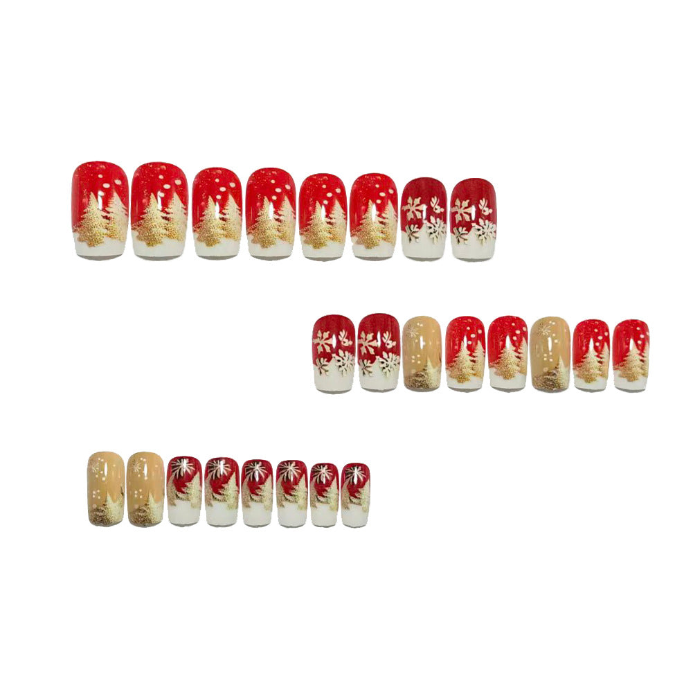 Artificial nails with festive winter design Bowlift