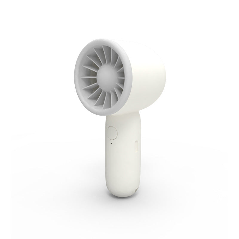 Unisex mini compact pocket fan with rechargeable battery, one-button operation and quiet DC motor Bowlift