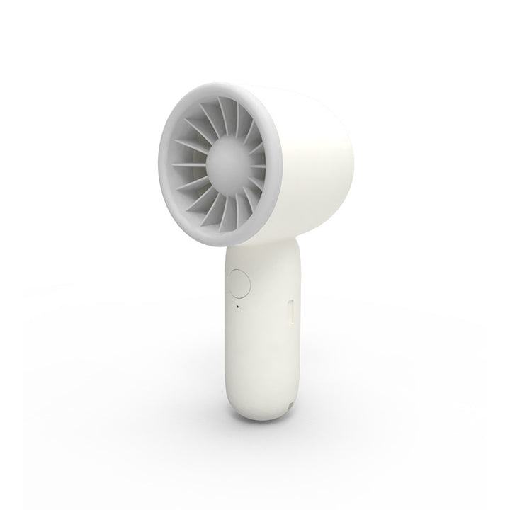 Unisex mini compact pocket fan with rechargeable battery, one-button operation and quiet DC motor Bowlift