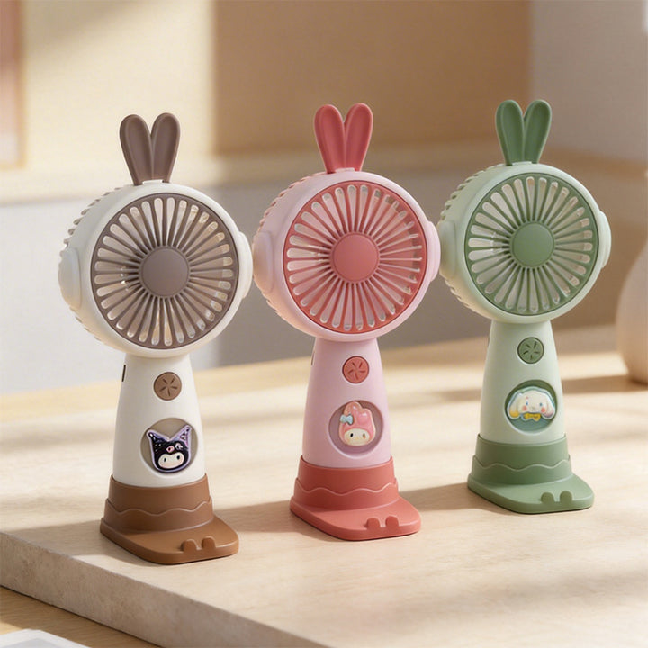 Cute Bunny-Themed Mini Handheld Fan Bowlift