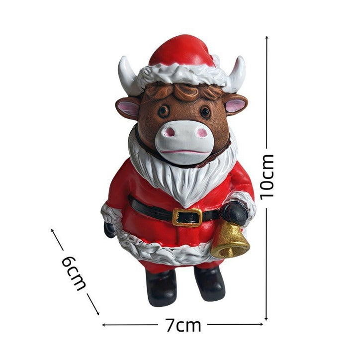 Christmas decoration figure in Highlands cattle design Bowlift