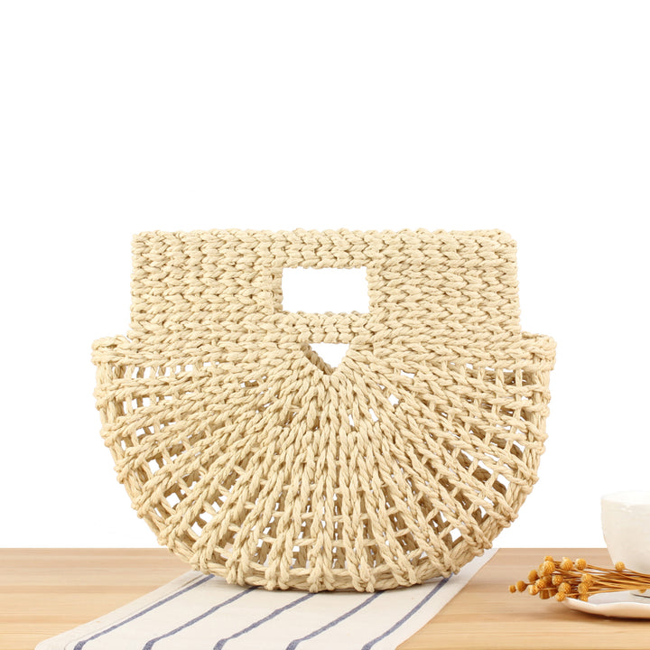 Hand-knotted basket bag with structured design Bowlift