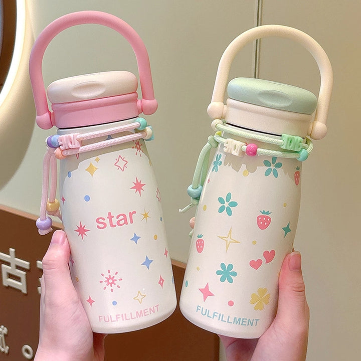 Women’s creative drinking bottle with funny design and practical cord Bowlift