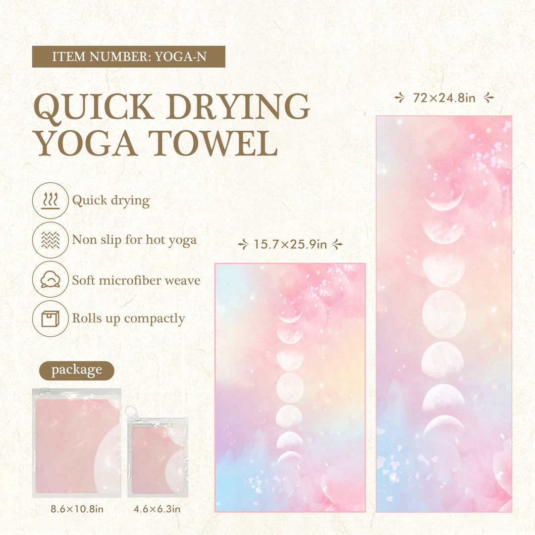 Quick-Drying Non-Slip Microfiber Yoga Towel with Mandala Grip Pattern Bowlift