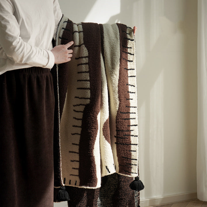 Plush Fabric Decorative Throw Blanket Bowlift