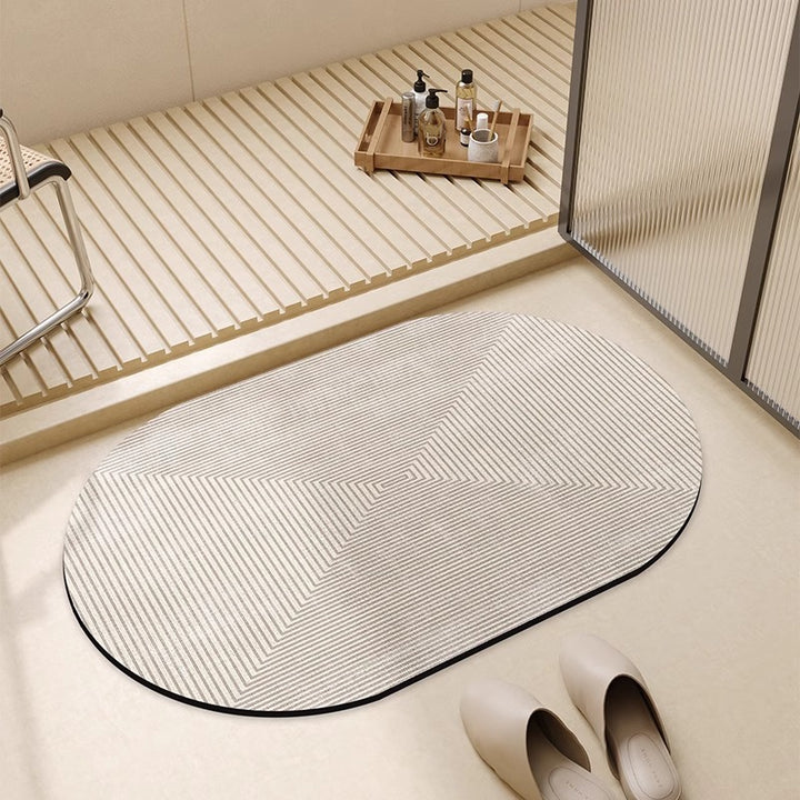 Geometric Design Bath Rug Bowlift
