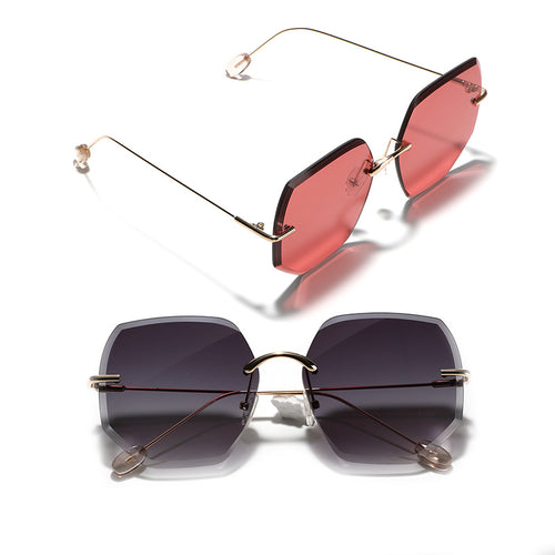 Women’s geometric sunglasses with high-quality gold frame Bowlift