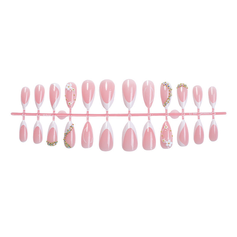 Premium Artistic Press-On Nail Set with Elegant Design Accents Bowlift