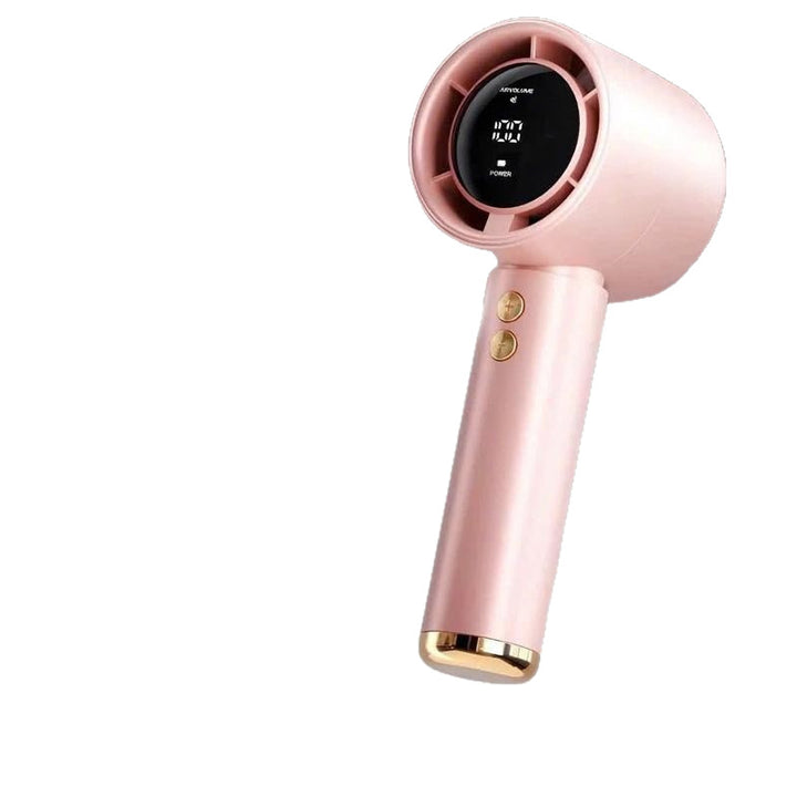Women's Portable Hand Fan with Digital Temperature Display Bowlift