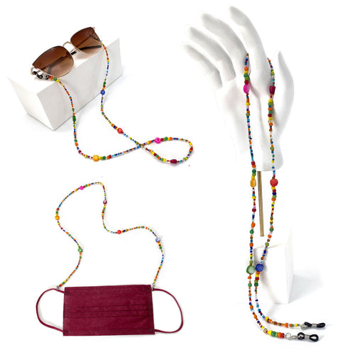 Colorful Beaded Eyewear Retainer Chain Bowlift