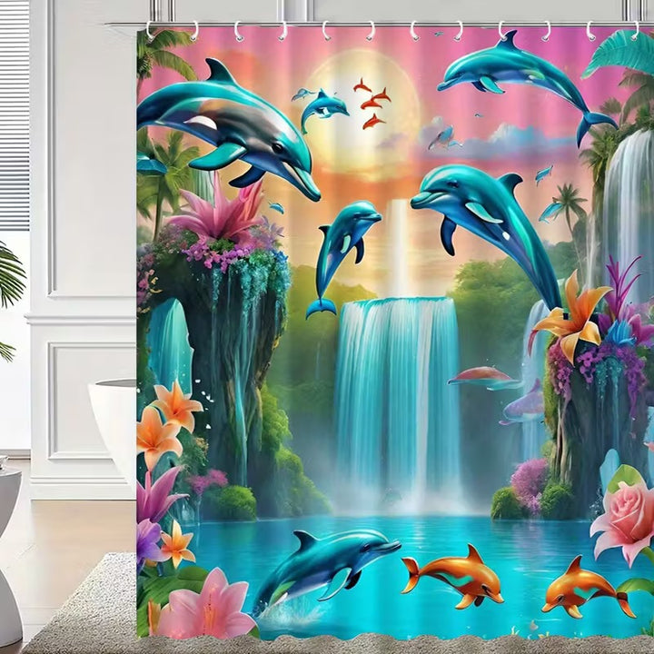 Coastal Scene Shower Curtain Bowlift