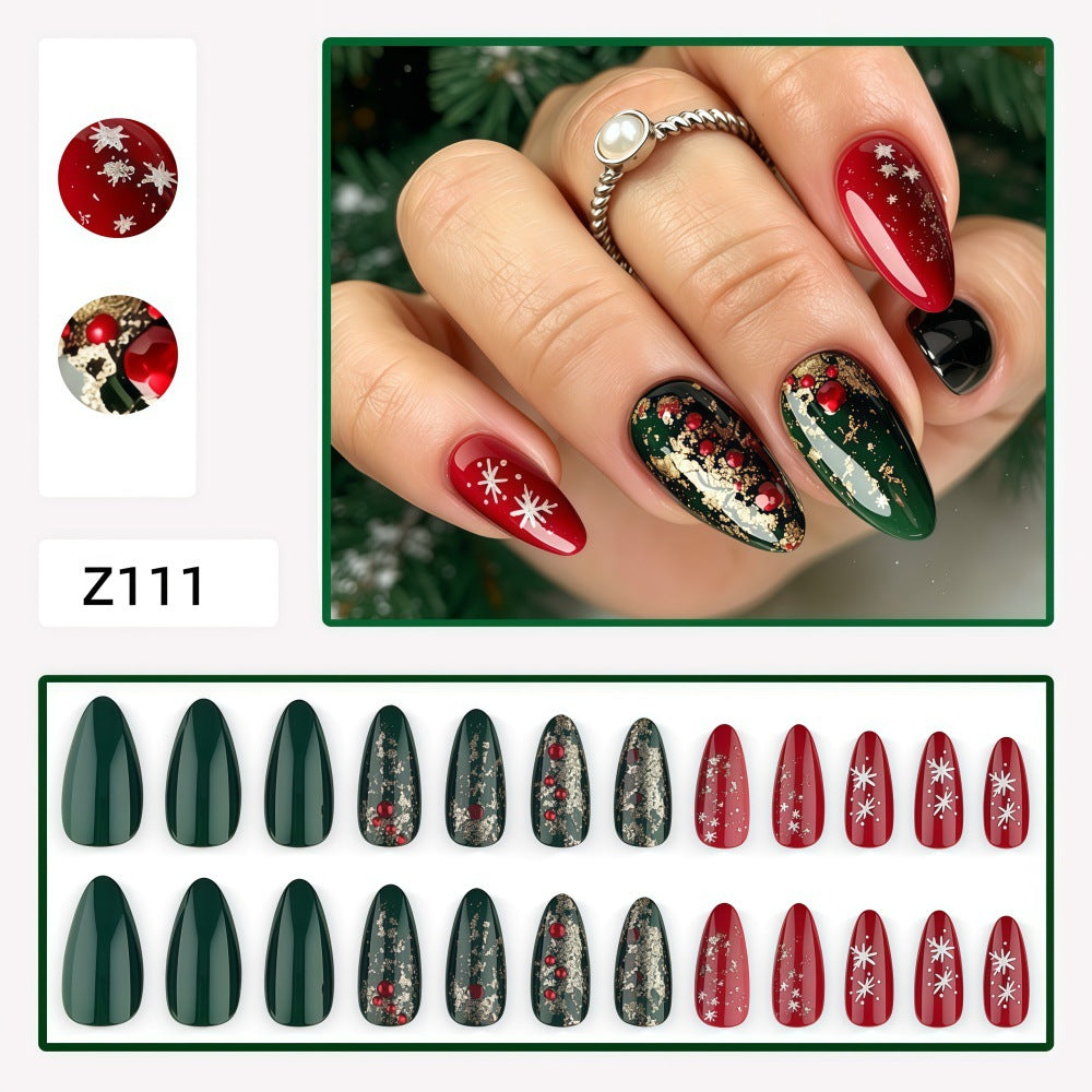 Artificial nails in festive Christmas design Bowlift 1787298787
