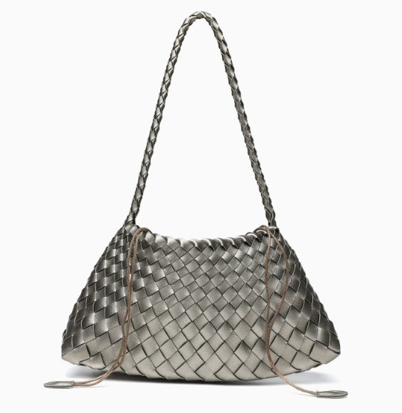 Textured Woven Shoulder Bag Bowlift