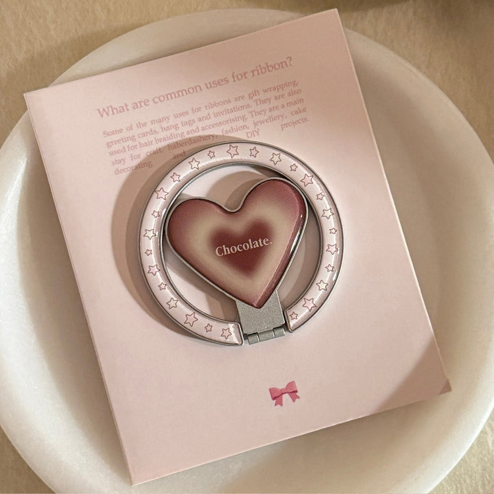 Heart-shaped hand mirror with star design Bowlift