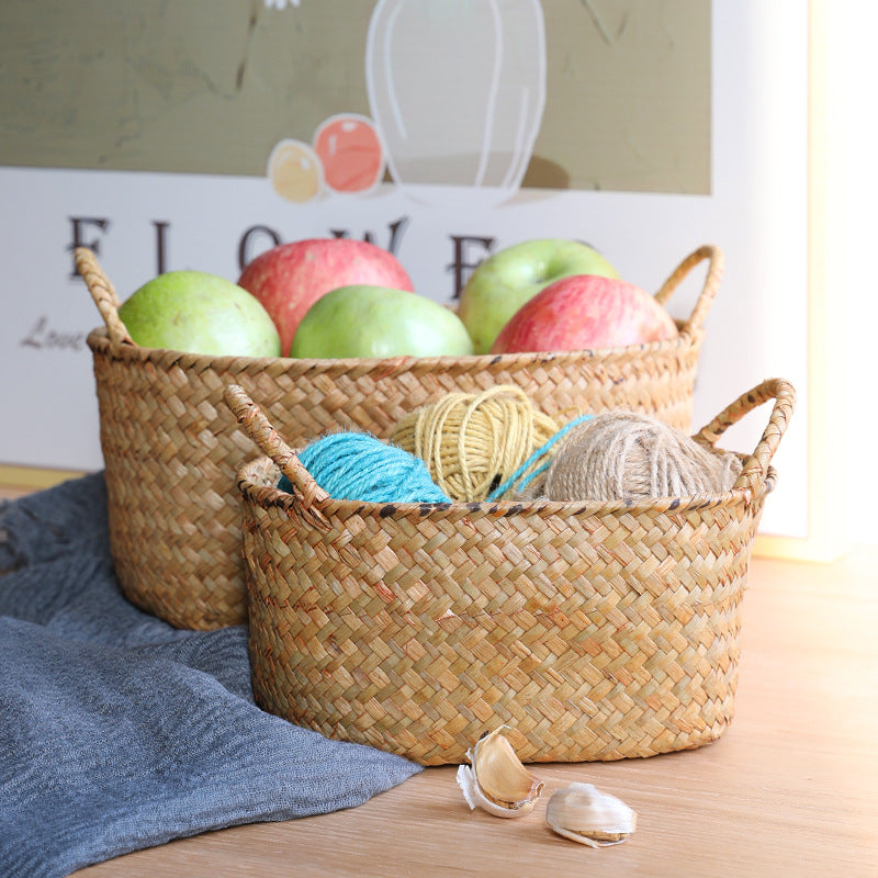 Unisex Braided Storage Basket with Ergonomic Handles Bowlift