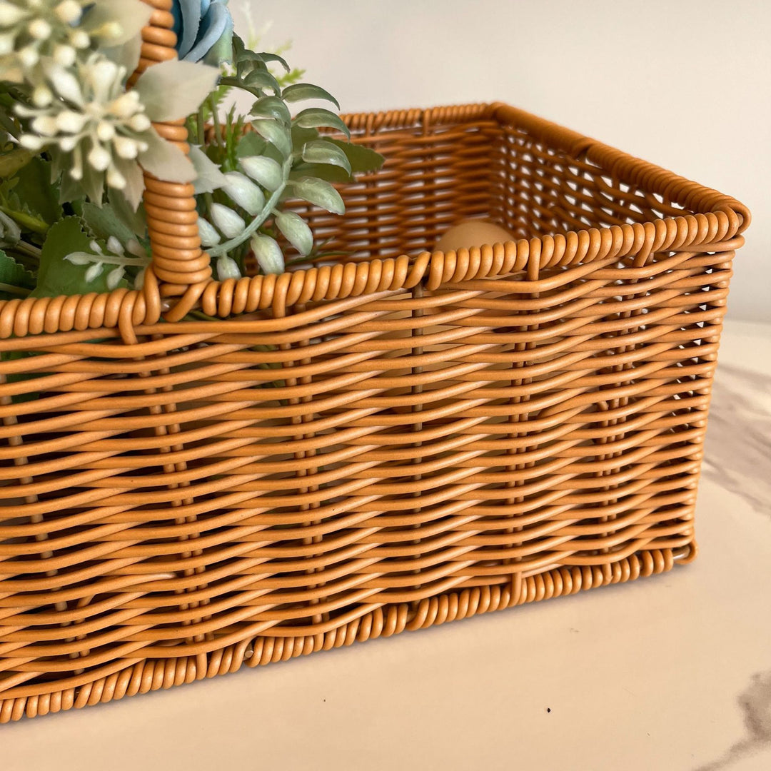 Women Handwoven Basket with Elegant Handle Bowlift