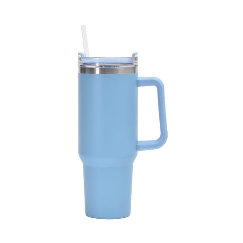 Women's insulated cup with straw and ergonomic handle Bowlift