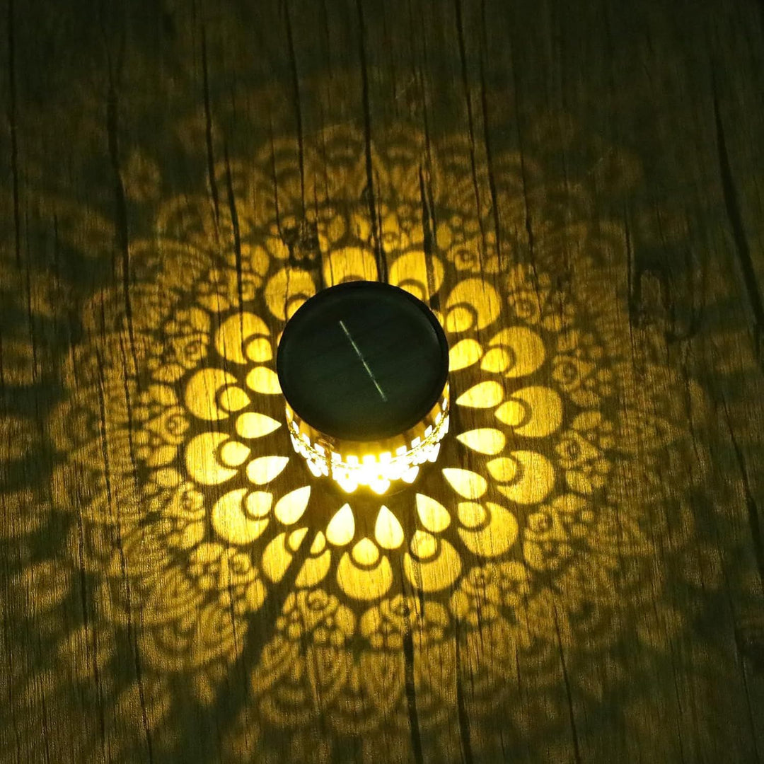 Ornate Filigree Solar Projection Table And Pathway Light Bowlift