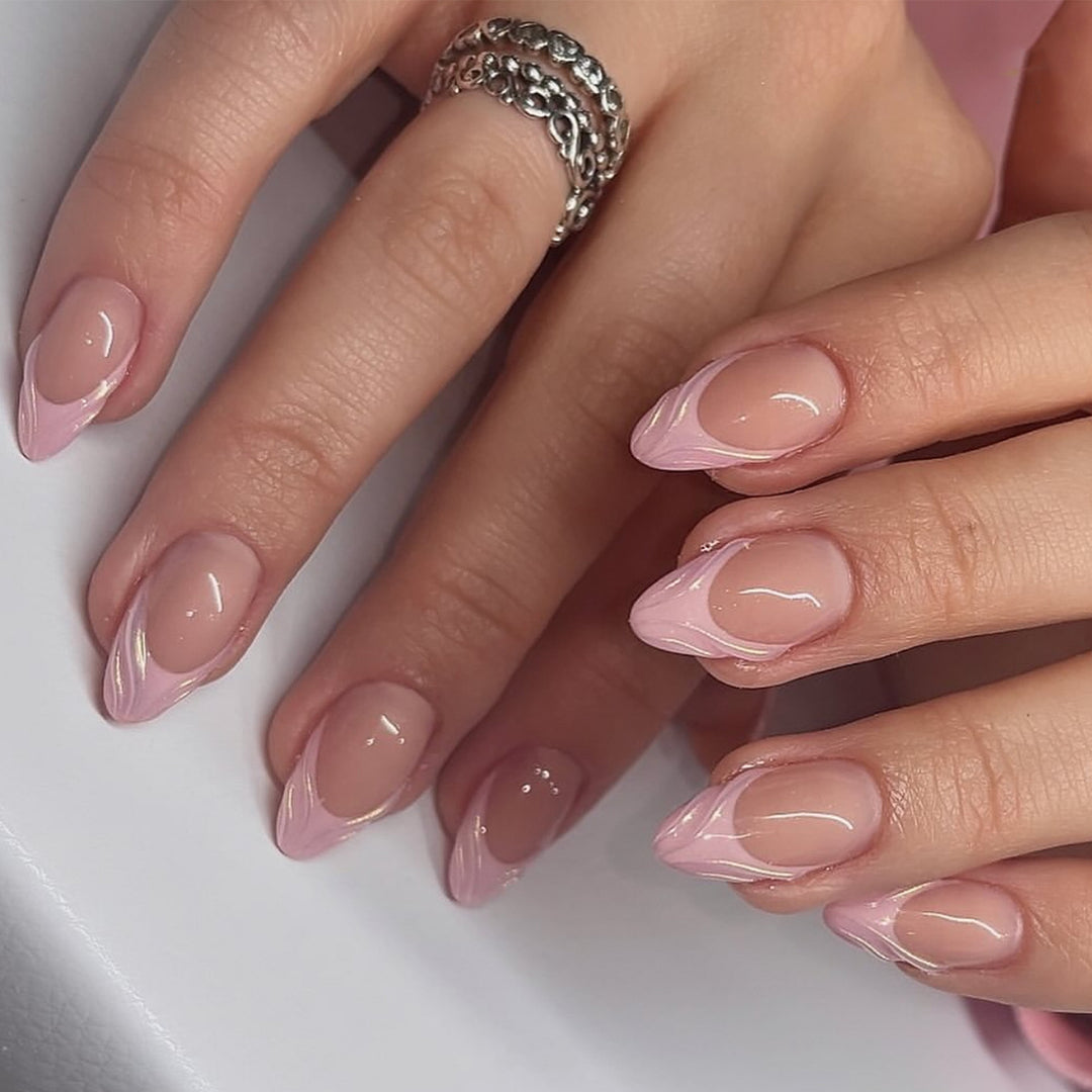 Nail art in elegant French tip design Bowlift