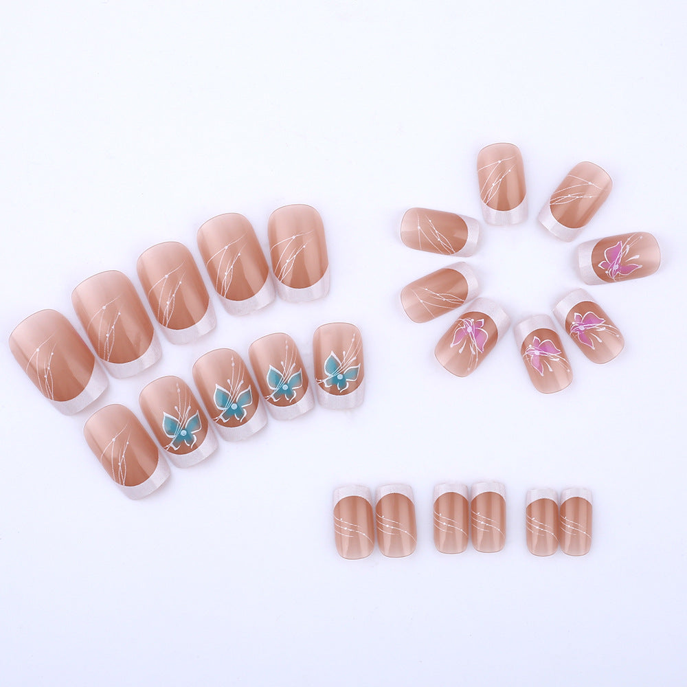Floral Accent Press-On Nail Art Bowlift