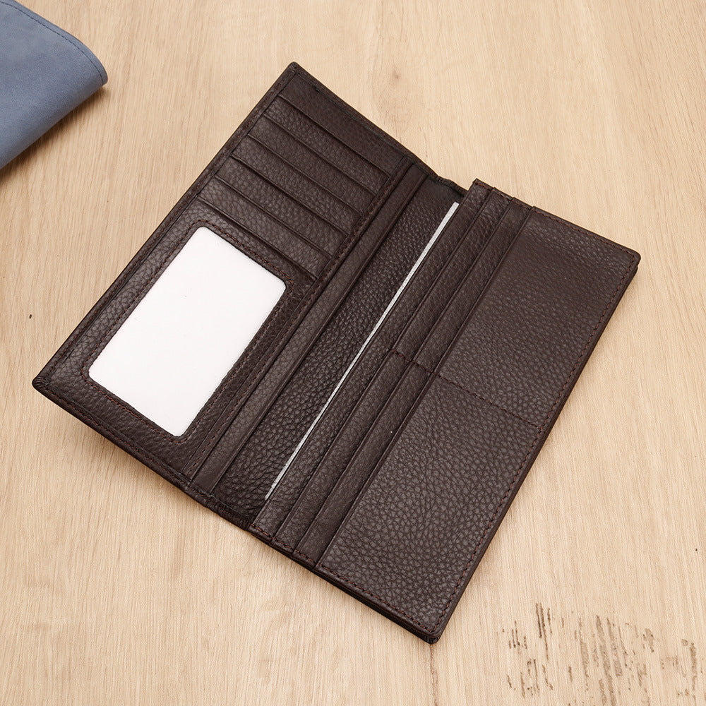 Textured Leather Long Wallet Bowlift