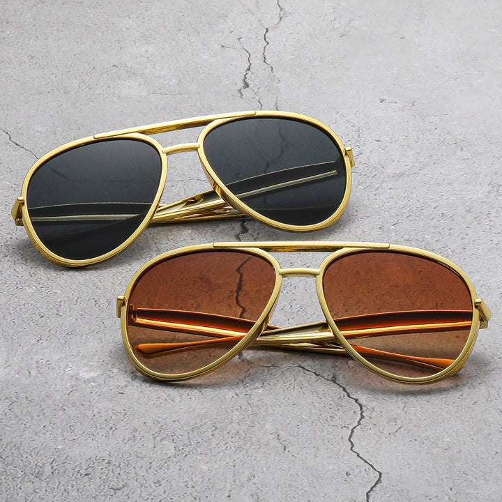 Men's Premium Metal Frame Aviator Sunglasses Bowlift