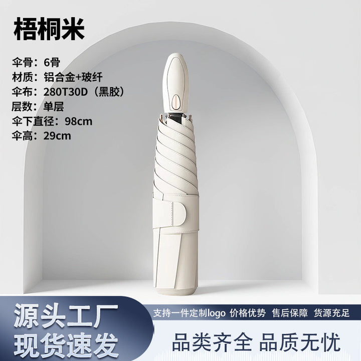 Ladies Automatic Compact Umbrella with Ergonomic Handle Bowlift