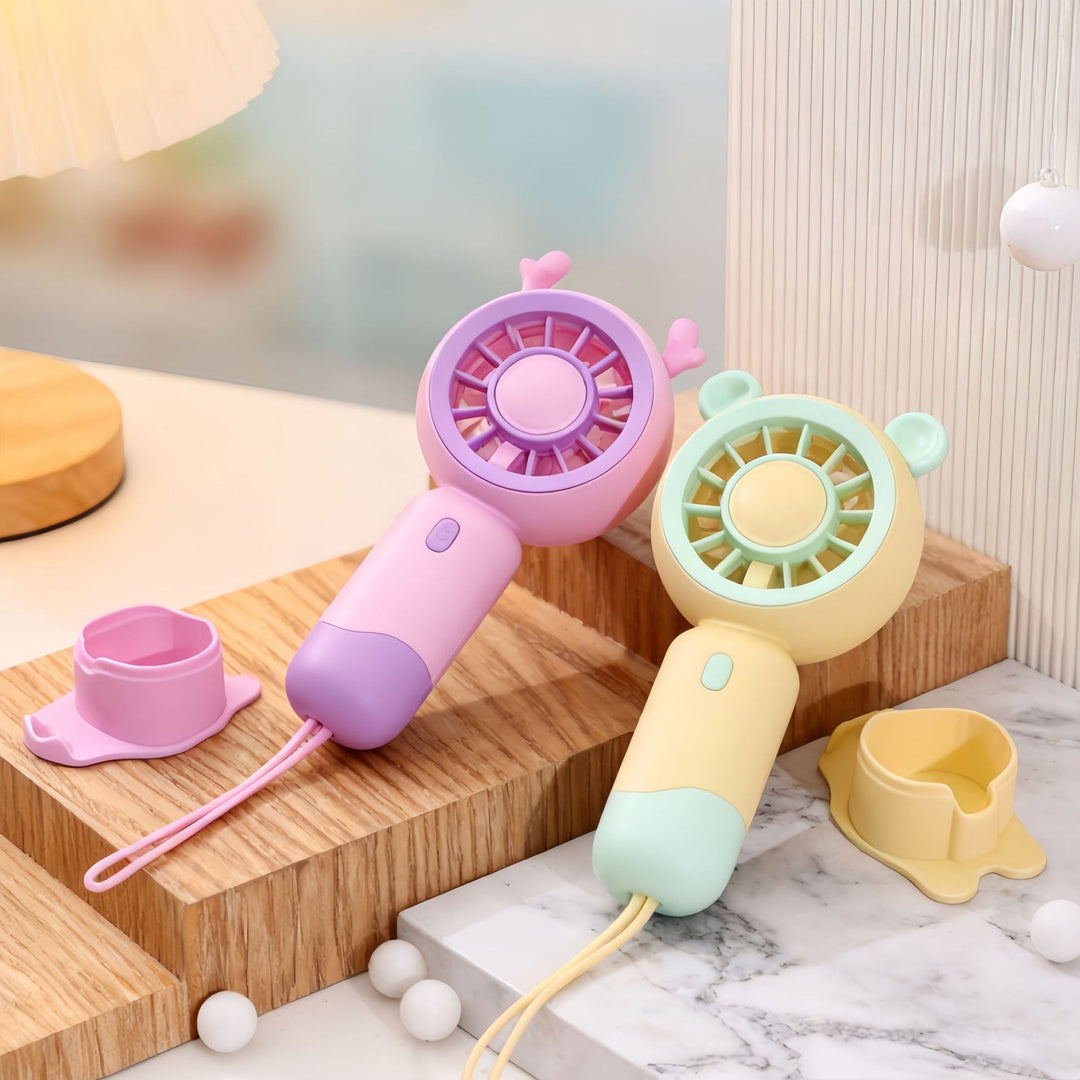 Women Portable Hand Fan with Cute Snail Design Bowlift