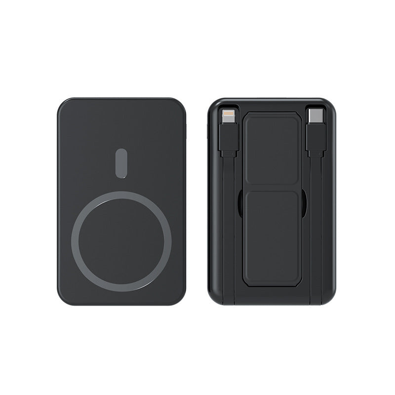 Magnetic portable charger with integrated cable Bowlift