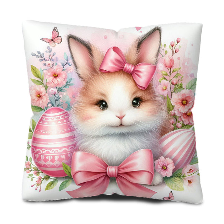 Decorative Bunny-Themed Throw Pillow