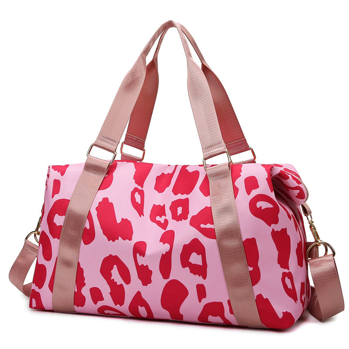 Sporty Tote Bag with Elegant Leopard Pattern Bowlift