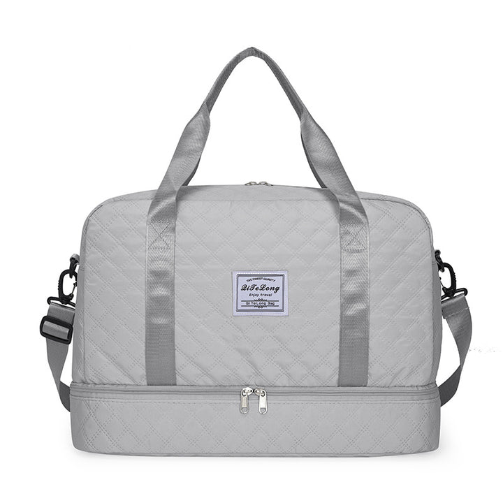 Quilted Multi-Compartment Travel Tote