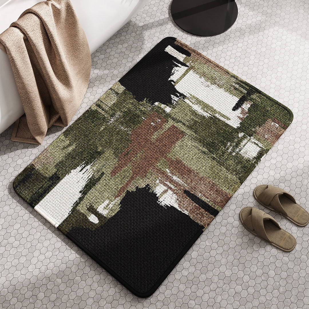 Soft Linen Textured Bathroom Mat