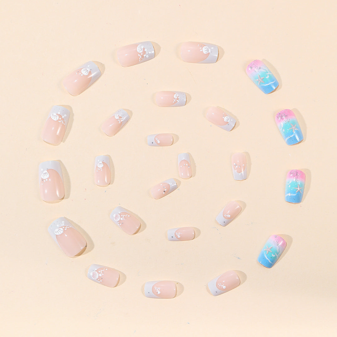 Ocean-Inspired Gel Nail Art Extensions Bowlift
