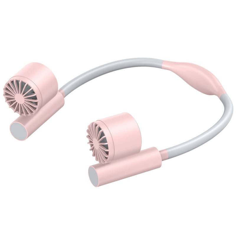 Cooling hands-free dual-head wearable neck fan with adjustable tilt silent brushless motors Bowlift